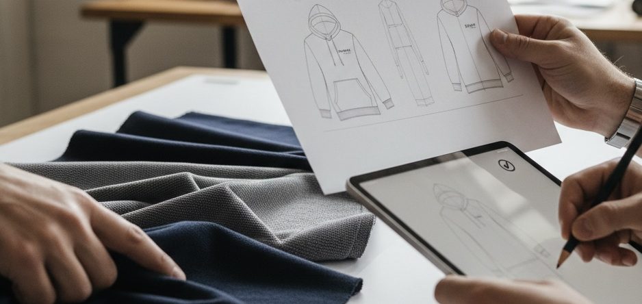 Extensive fabric library and textile samples for B2B clients developing custom pajama and shorts lines.